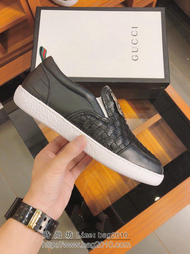 GUCCI男鞋 2019新春米蘭走秀款 古馳駕車鞋 Gucci男士休閒板鞋  hdnx1324